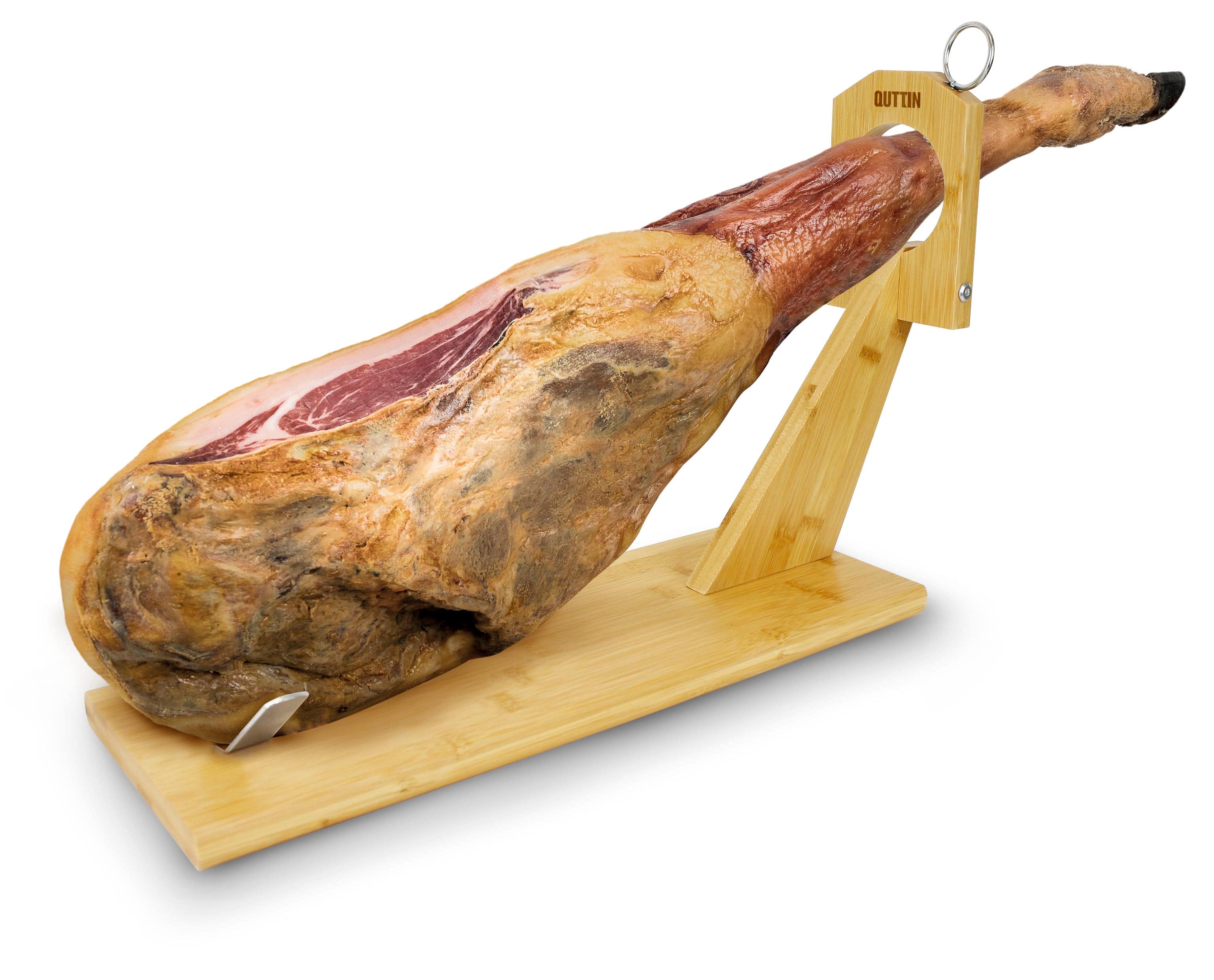 Suport pentru jambon din lemn si otel inoxidabil, Quttin Natural / Argintiu, l48,8xA16,5xH34 cm (2)