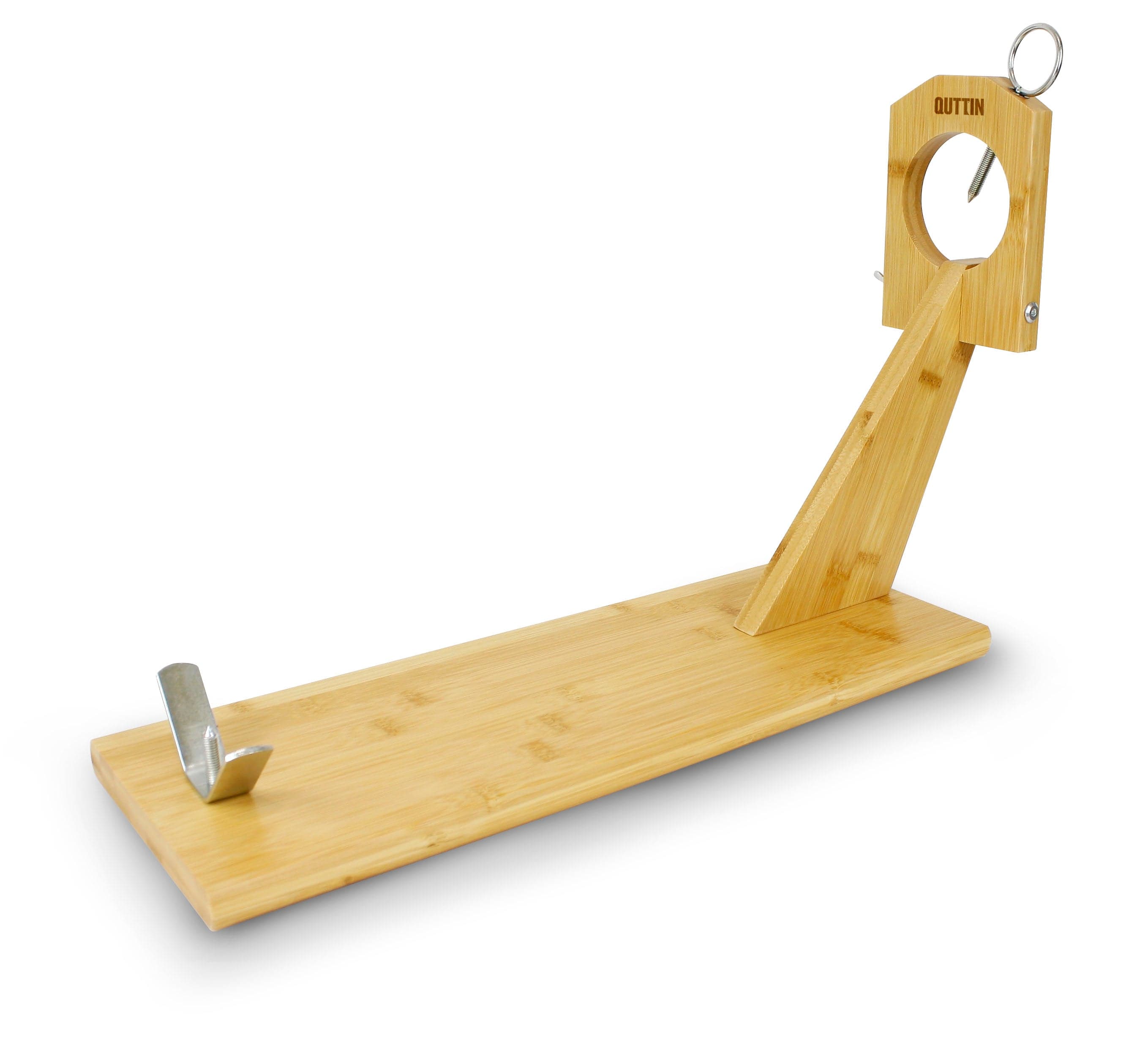 Suport pentru jambon din lemn si otel inoxidabil, Quttin Natural / Argintiu, l48,8xA16,5xH34 cm (4)