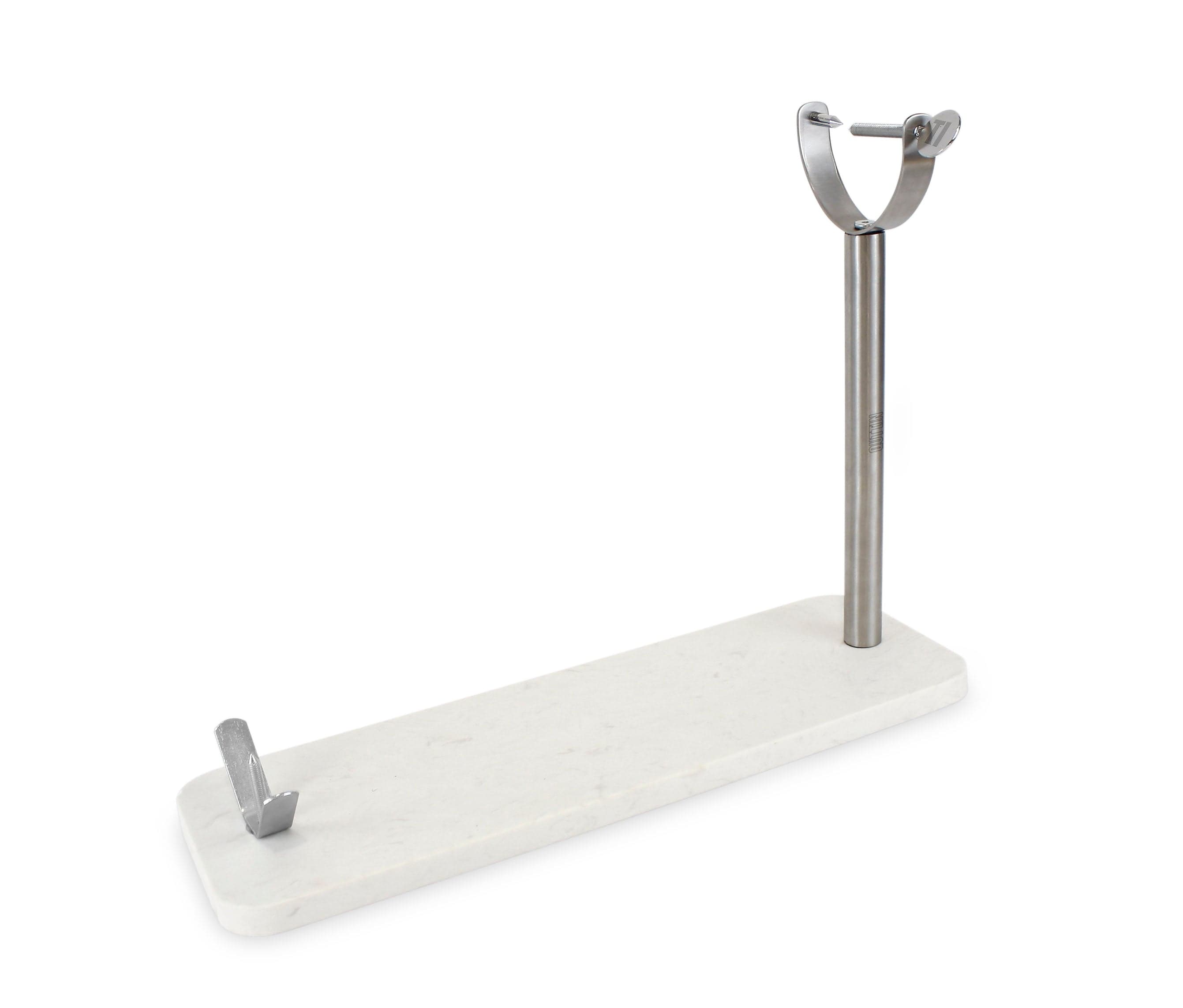 Suport pentru jambon din marmura si otel inoxidabil, Quttin Marmura / Argintiu, l48,5xA16xH1,8 cm (3)