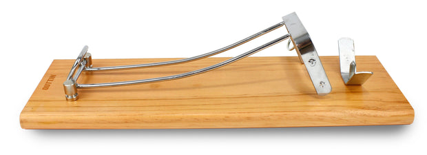 Suport pliabil pentru jambon din lemn si otel inoxidabil, Quttin Natural / Argintiu, l48,5xA16,5xH2,3 cm (3)