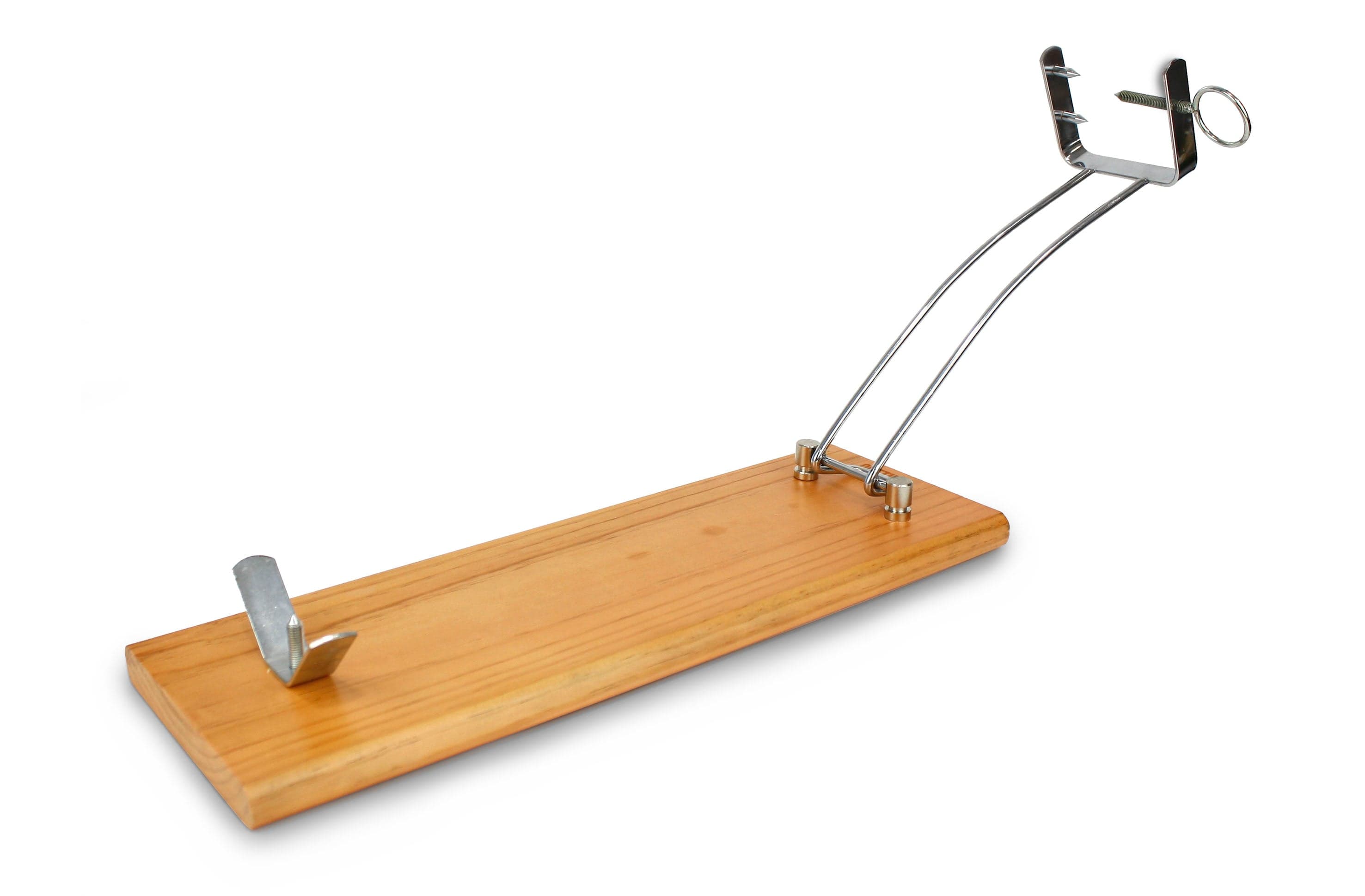 Suport pliabil pentru jambon din lemn si otel inoxidabil, Quttin Natural / Argintiu, l48,5xA16,5xH2,3 cm (5)