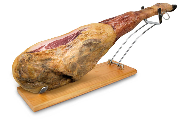 Suport pliabil pentru jambon din lemn si otel inoxidabil, Quttin Natural / Argintiu, l48,5xA16,5xH2,3 cm (6)