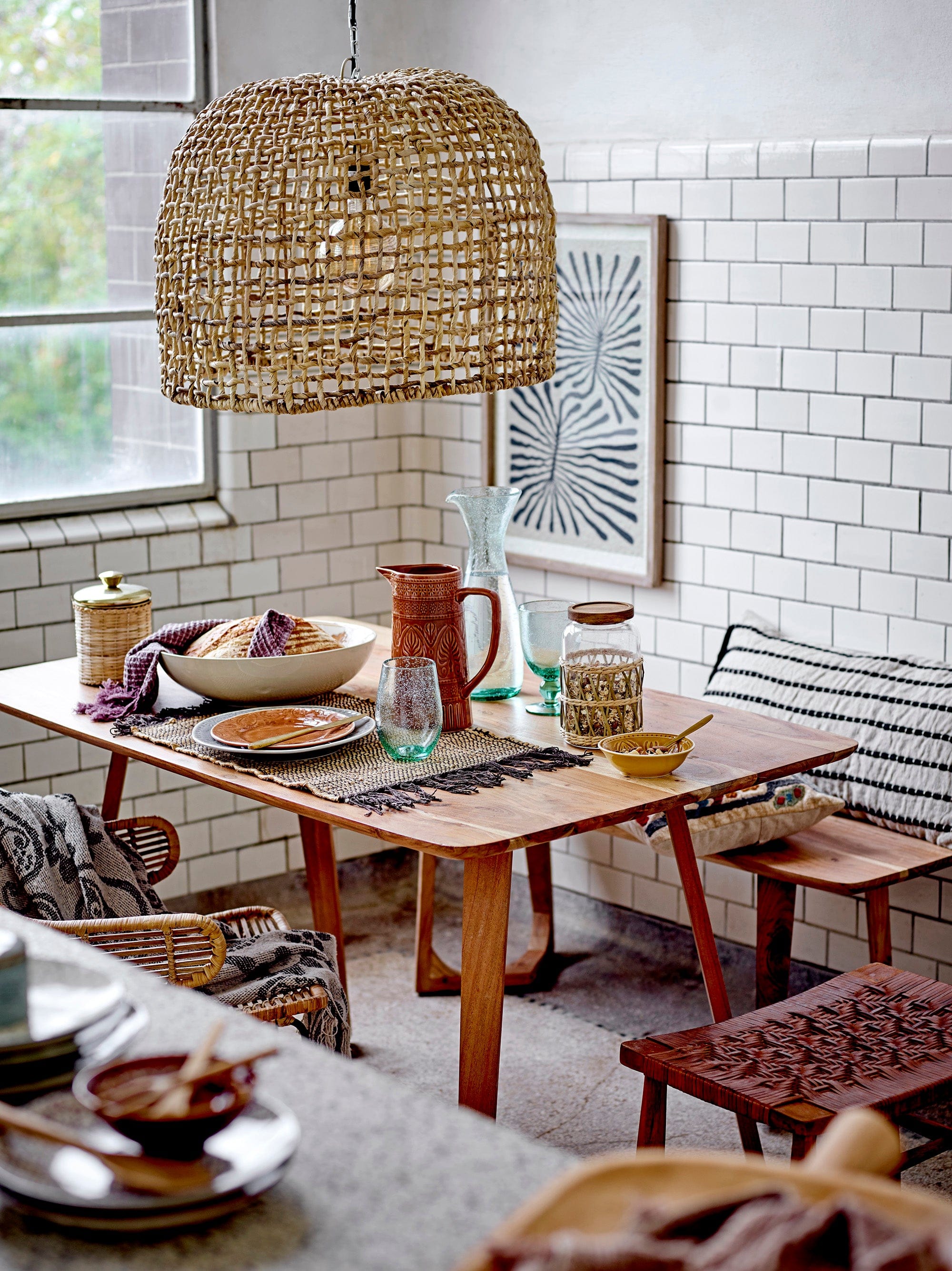 Bloomingville Suport vesela din iuta, Im Maro, L50xl35 cm