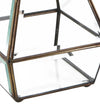 Felinar decorativ din sticla si metal, Pyramid Bezel Large Transparent / Alama, L16xl16xH28 cm (2)