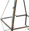 Felinar decorativ din sticla si metal, Pyramid Bezel Large Transparent / Alama, L16xl16xH28 cm (3)