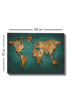 Asir Tablou Canvas Map 116 Verde / Auriu, 100 x 70 cm