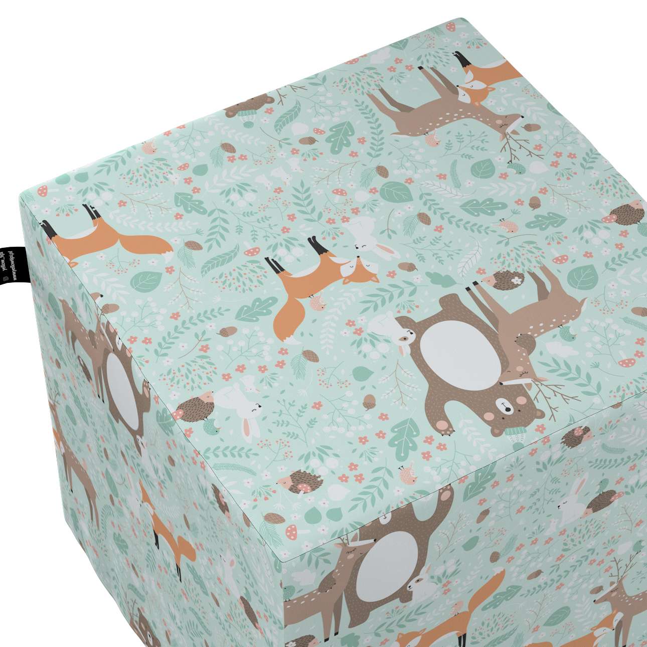 Taburet pentru copii, tapitat cu stofa, Magic Animals Multicolor, l40xA40xH40 cm (1)