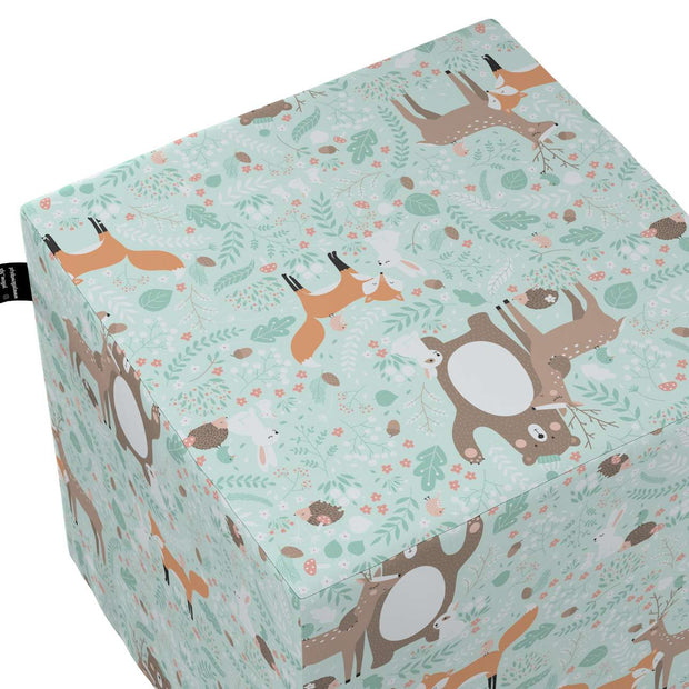 Taburet pentru copii, tapitat cu stofa, Magic Animals Multicolor, l40xA40xH40 cm (1)