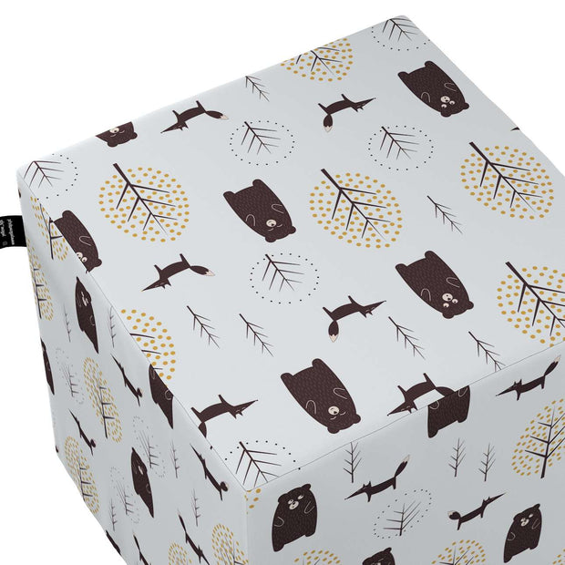 Taburet pentru copii, tapitat cu stofa, Magic Bear Alb, l40xA40xH40 cm (1)