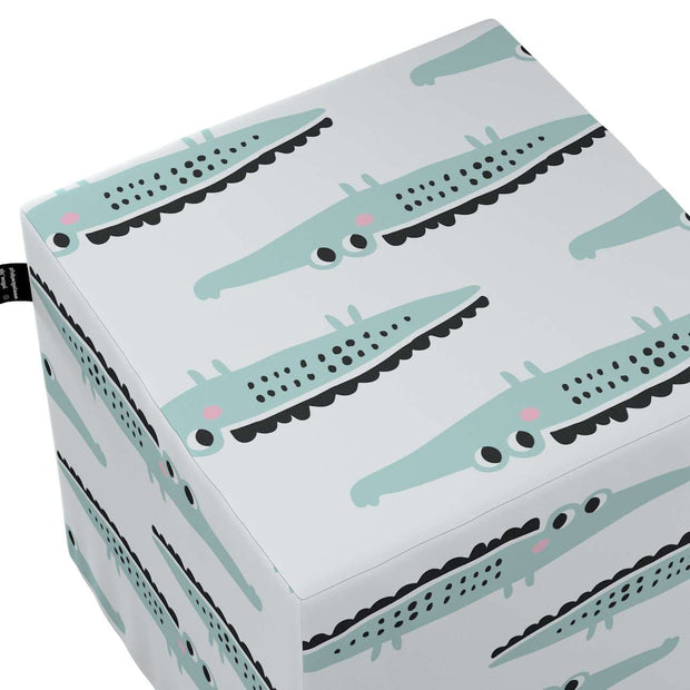 Taburet pentru copii, tapitat cu stofa, Magic Crocodile Multicolor, l40xA40xH40 cm (1)