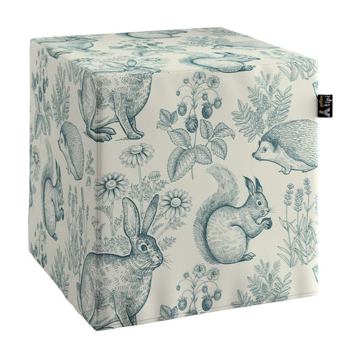 Taburet pentru copii, tapitat cu stofa, Magic Rabbit Multicolor, l40xA40xH40 cm