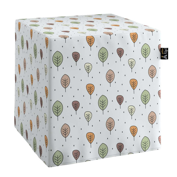 Taburet pentru copii, tapitat cu stofa, Magic Trees Multicolor, l40xA40xH40 cm