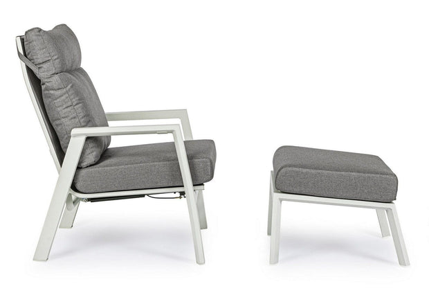 Taburet pentru terasa / gradina, din aluminiu si material textil, Kledi Gri, l60xA59xH43 cm (8)