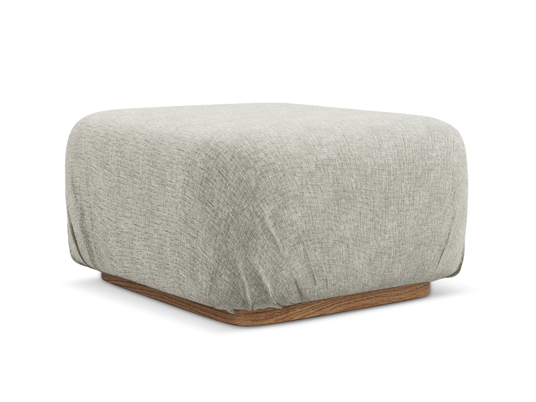 Makamii Taburet tapitat cu stofa, Ailani C13 Argintiu / Natural, l95xA83xH41 cm