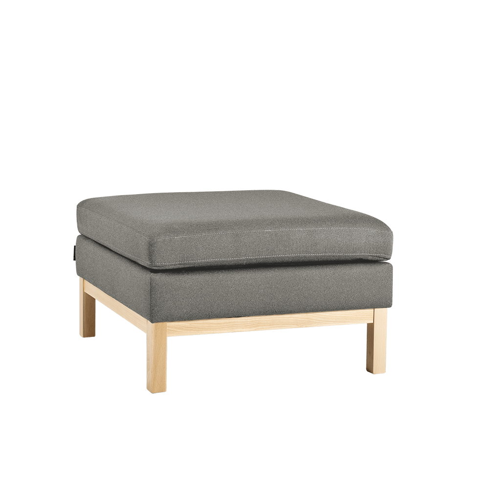 Taburet tapitat cu stofa, Ambient Wood Gri, l70xA70xH46 cm