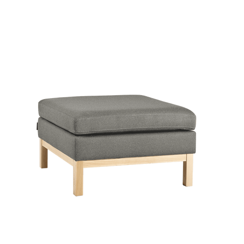 Taburet tapitat cu stofa, Ambient Wood Gri, l70xA70xH46 cm