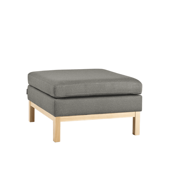 Taburet tapitat cu stofa, Ambient Wood Gri, l70xA70xH46 cm