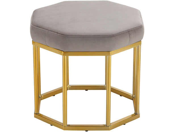 Dorel Home Taburet tapitat cu stofa, Ayda Velvet Gri / Auriu, l42xA42xH38 cm