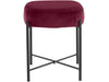 Dorel Home Taburet tapitat cu stofa, Berry Velvet Bordeaux / Negru, l37xA37xH43 cm