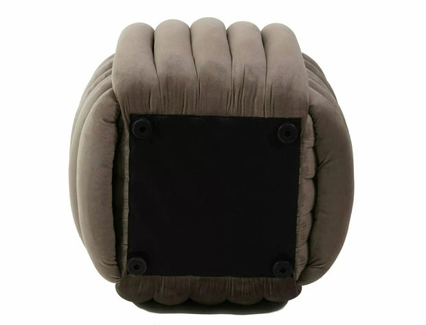 Signal Taburet tapitat cu stofa, Brunes Velvet Bej Inchis, l45xA45xH42 cm