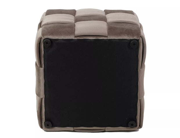 Signal Taburet tapitat cu stofa, Cales Velvet Bej Inchis, l42xA42xH42 cm