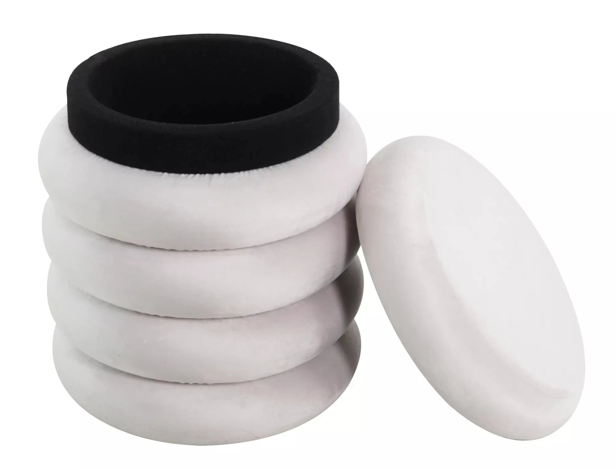 Signal Taburet tapitat cu stofa, cu spatiu de depozitare, Calvis Velvet Bej, Ø40xH46 cm