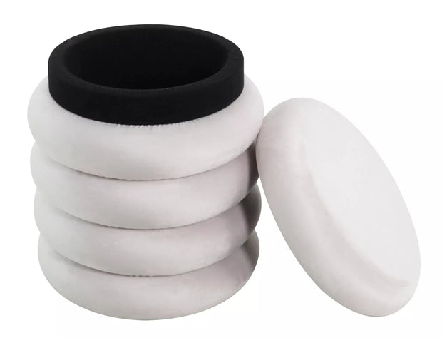 Signal Taburet tapitat cu stofa, cu spatiu de depozitare, Calvis Velvet Bej, Ø40xH46 cm