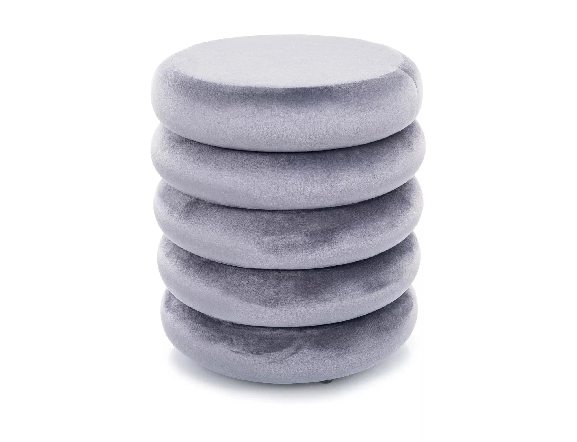 Signal Taburet tapitat cu stofa, cu spatiu de depozitare, Calvis Velvet Gri, Ø40xH46 cm