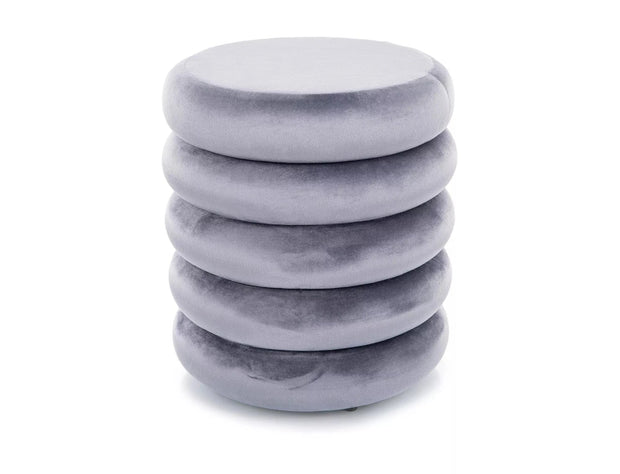 Signal Taburet tapitat cu stofa, cu spatiu de depozitare, Calvis Velvet Gri, Ø40xH46 cm