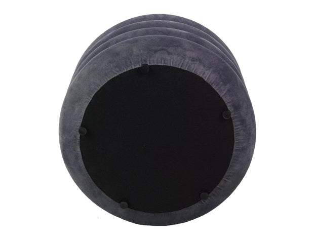 Signal Taburet tapitat cu stofa, cu spatiu de depozitare, Calvis Velvet Gri, Ø40xH46 cm