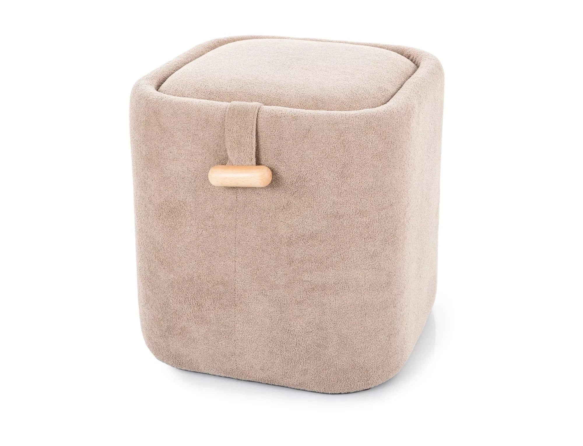 Signal Taburet tapitat cu stofa, cu spatiu de depozitare, Naparis Velvet Bej Inchis,  l37xA37xH42 cm