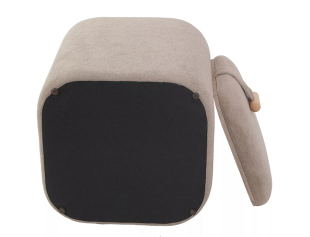 Signal Taburet tapitat cu stofa, cu spatiu de depozitare, Naparis Velvet Bej Inchis,  l37xA37xH42 cm