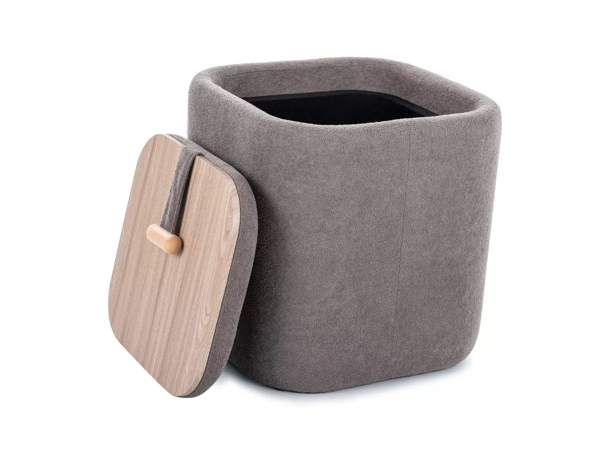 Signal Taburet tapitat cu stofa, cu spatiu de depozitare, Naparis Velvet Gri,  l37xA37xH42 cm