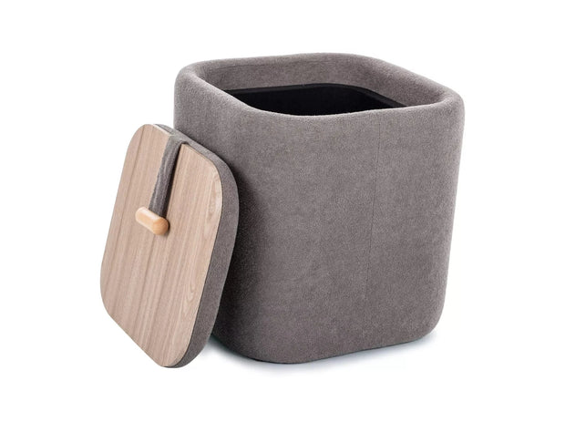 Signal Taburet tapitat cu stofa, cu spatiu de depozitare, Naparis Velvet Gri,  l37xA37xH42 cm