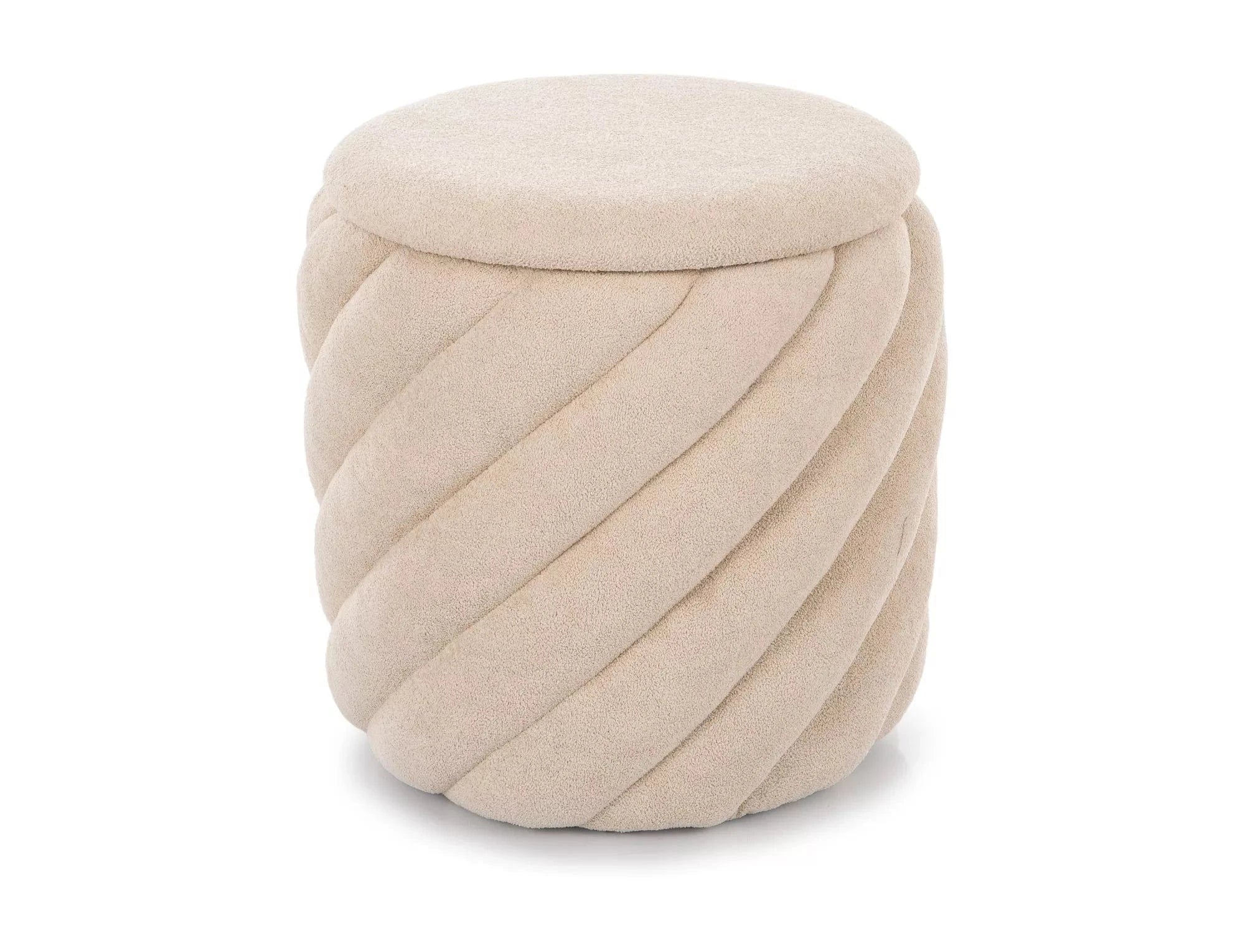 Signal Taburet tapitat cu stofa, cu spatiu de depozitare, Pelaris Velvet Bej, Ø42xH41 cm