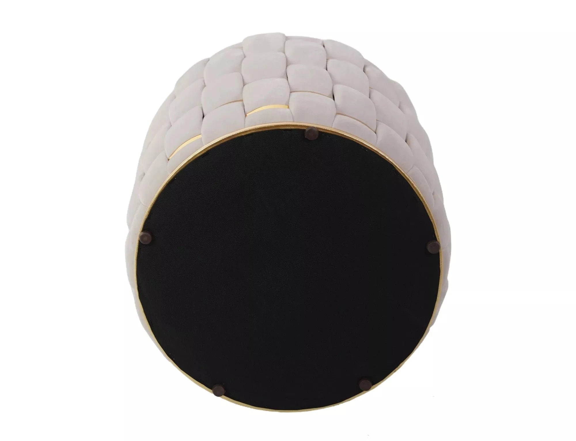 Signal Taburet tapitat cu stofa, cu spatiu de depozitare, Tiaris Velvet Bej, Ø37xH42 cm