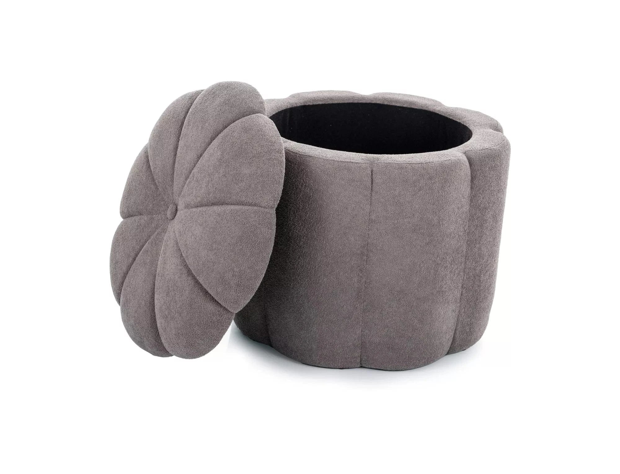 Signal Taburet tapitat cu stofa, cu spatiu de depozitare, Tupis Velvet Gri, Ø45xH40 cm