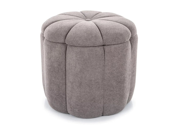 Signal Taburet tapitat cu stofa, cu spatiu de depozitare, Tupis Velvet Gri, Ø45xH40 cm