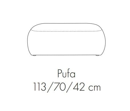Taburet tapitat cu stofa, Dionisia Alb, l113xA70xH42 cm (4)
