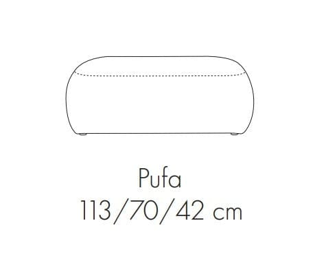Taburet tapitat cu stofa, Dionisia Alb, l113xA70xH42 cm (2)