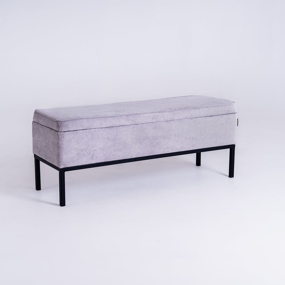 Taburet tapitat cu stofa, Edi Lila, l120xA40xH50 cm (2)