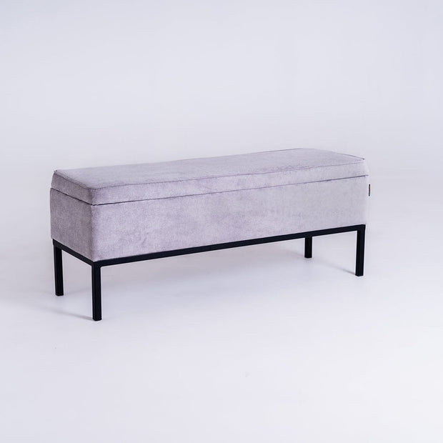 Taburet tapitat cu stofa, Edi Lila, l120xA40xH50 cm (2)