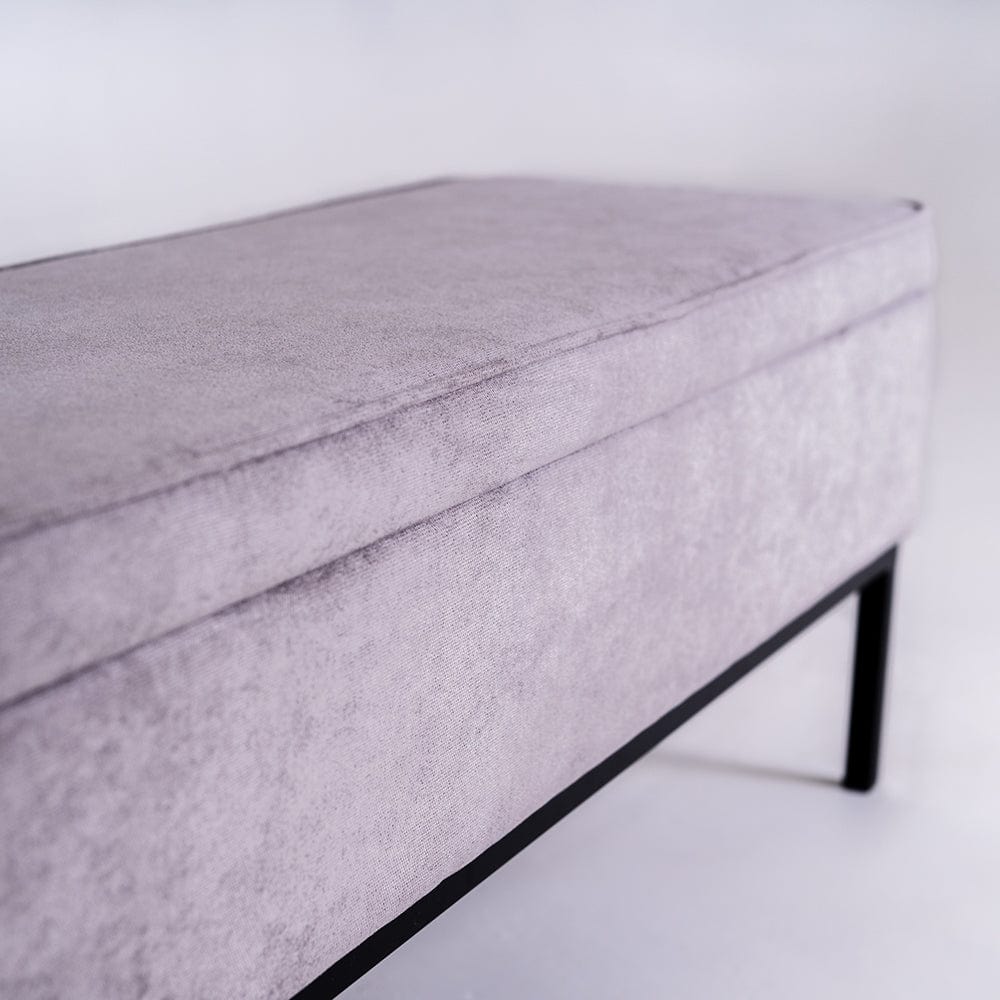 Taburet tapitat cu stofa, Edi Lila, l120xA40xH50 cm (3)