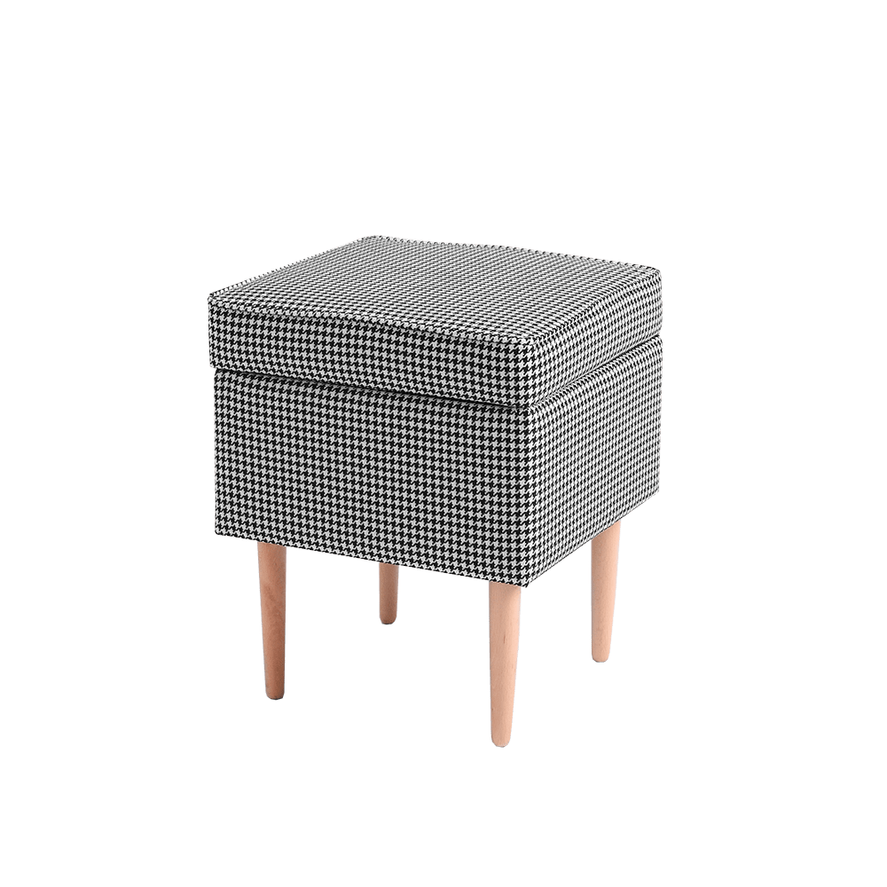 Taburet tapitat cu stofa, Edi Multicolor, l40xA40xH50 cm