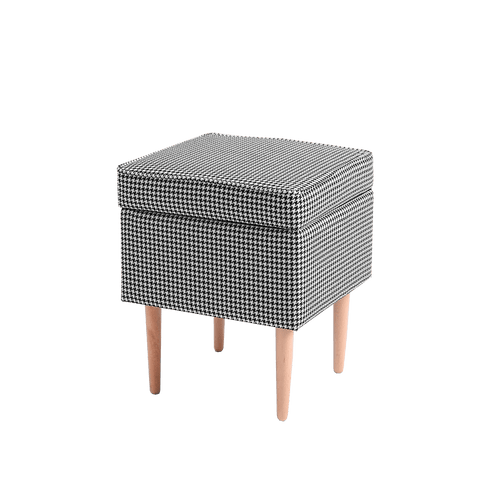 Taburet tapitat cu stofa, Edi Multicolor, l40xA40xH50 cm