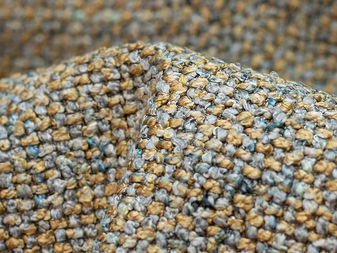 Makamii Taburet tapitat cu stofa, Ekahi C2 Bej Inchis / Negru, l94xA89xH40 cm