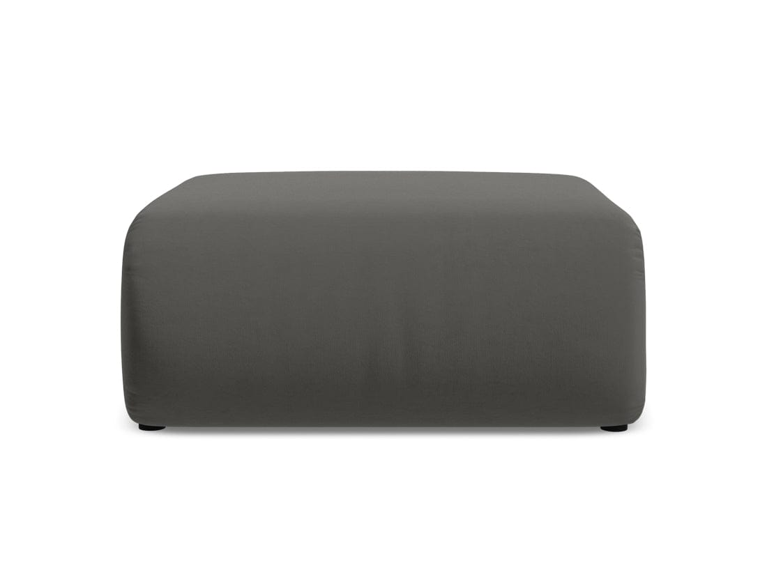 Makamii Taburet tapitat cu stofa, Ekahi Velvet C2 Gri Inchis / Negru, l94xA89xH40 cm