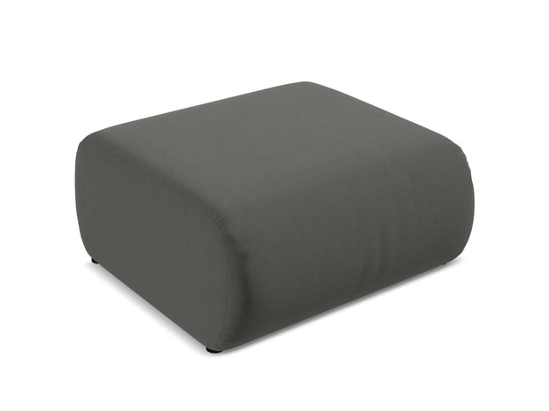 Makamii Taburet tapitat cu stofa, Ekahi Velvet C2 Gri Inchis / Negru, l94xA89xH40 cm