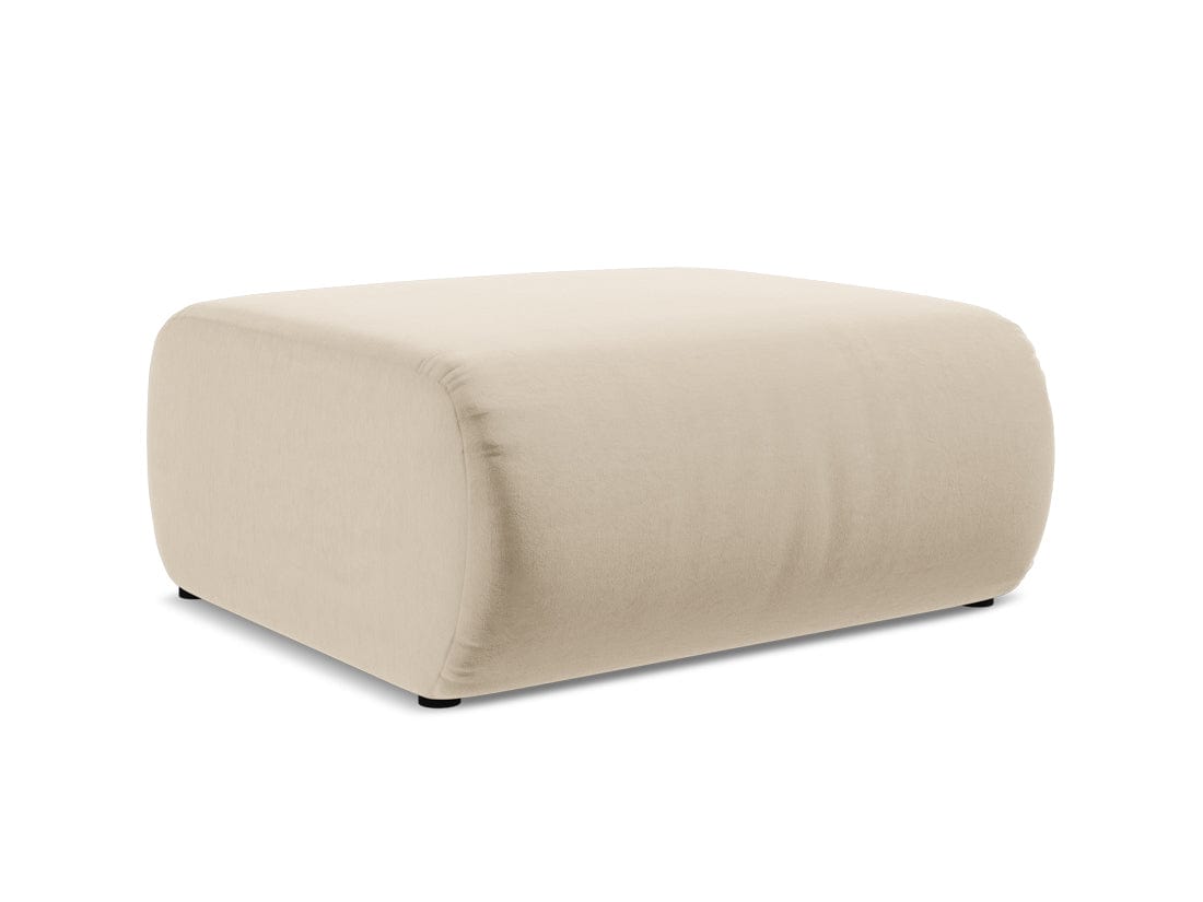 Makamii Taburet tapitat cu stofa, Ekahi Velvet C20 Bej Deschis / Negru, l94xA89xH40 cm