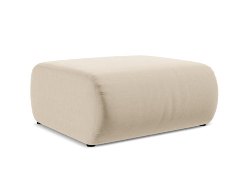 Makamii Taburet tapitat cu stofa, Ekahi Velvet C20 Bej Deschis / Negru, l94xA89xH40 cm